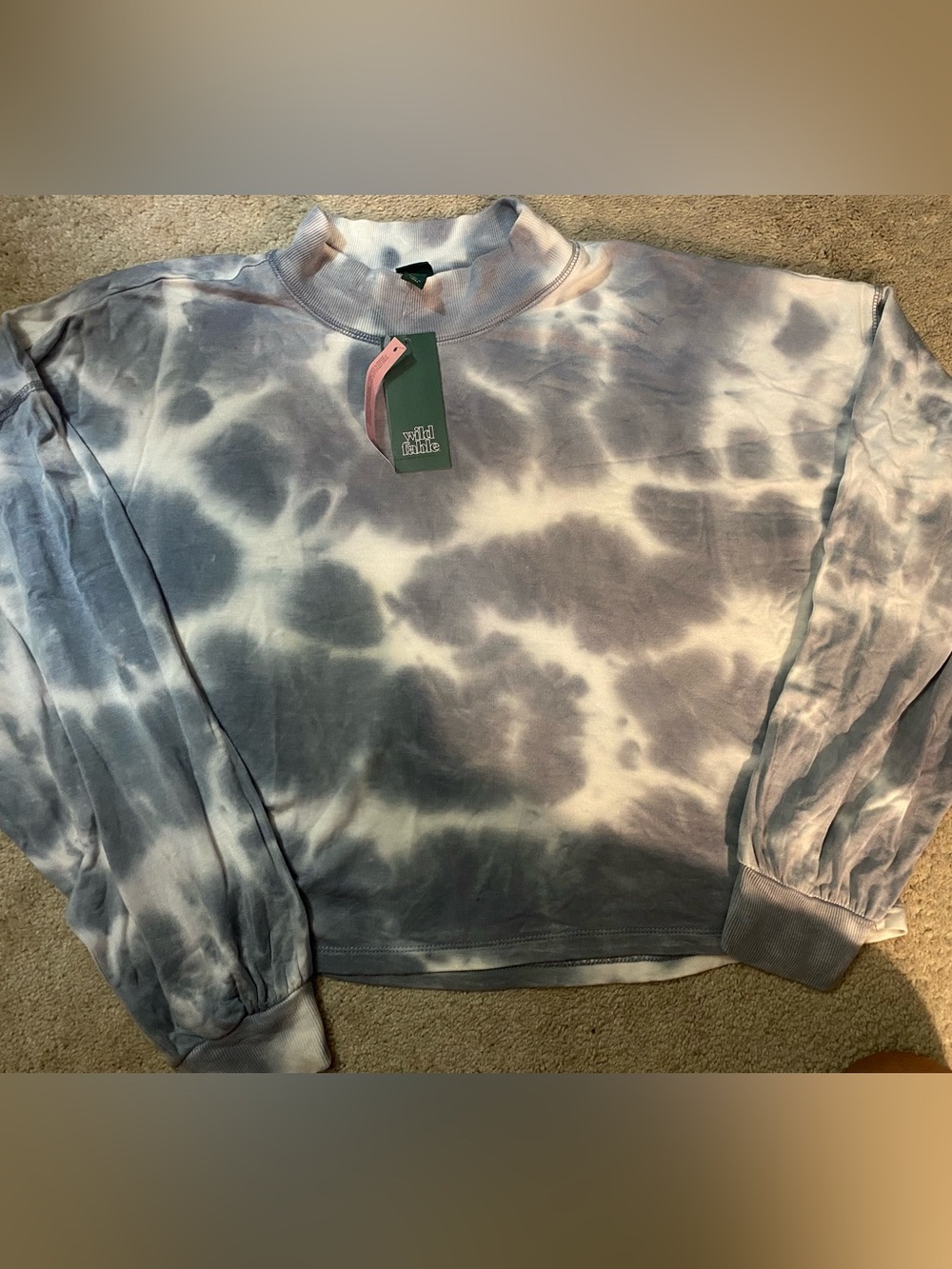 Wild Fable Tie-Dye Pullover turtleneck  - grey and White
